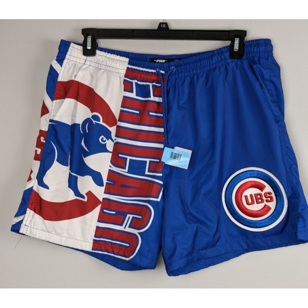 Chicago Cubs Pro Standard Swim Trunks Shorts Men's 2XL Blue Red MLB Luxury Logo‎